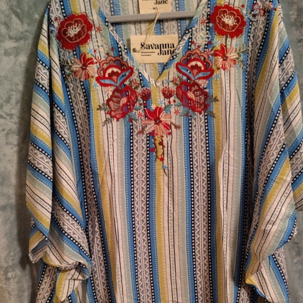 Savanna Jane Women's Multicolor Embroidered Top